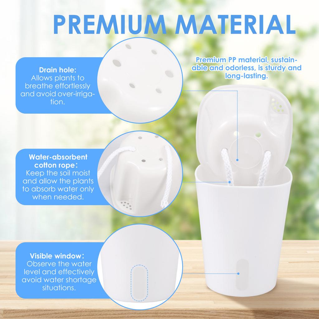 10 Pcs Self Watering Planter Lazy Hydroponic Flower Pot Plastic Translucent Self-absorbent Flower Pot Desktop Decoration