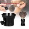 Classic Barber Shaving Brush Set with Soft Bristles & Foaming Bowl