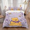 3pcs Winnie the Pooh Floral Bedding Set, Including 1 Quilt Cover and 2 Pillow Shams, Without Filling, Soft and Comfortable Home Bedroom S099