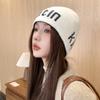Spring and Autumn Warm Baotou Letter Versatile Wool Knitted Hat Female