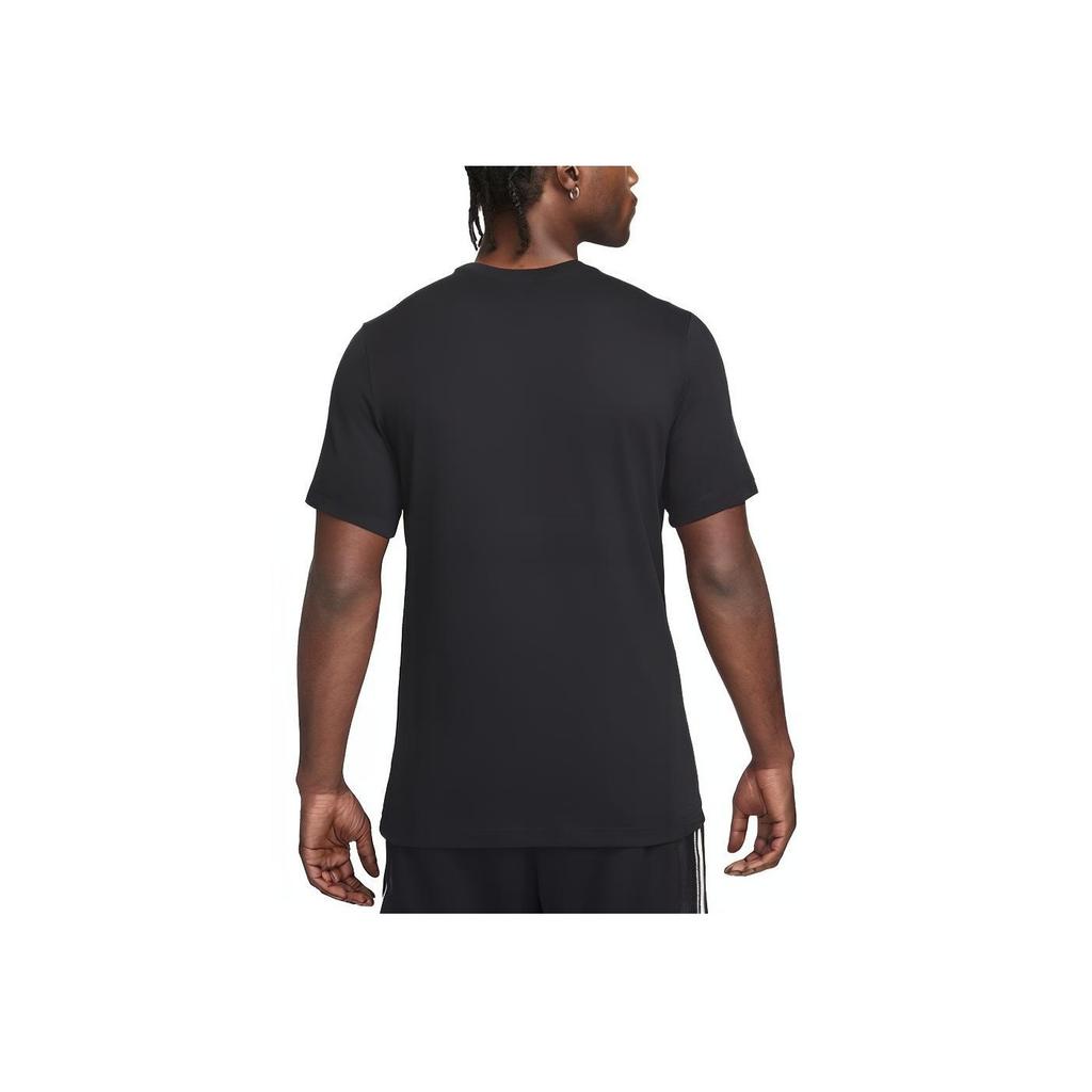 Nike Dri-FIT JDI Letter Print Pattern Ribbed Crew Neck Sports Short Sleeve T-Shirt Men T-Shirts Black FN0813-010