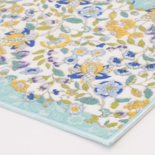 Kawashima Selkon Textiles MINTON Kitchen Mat, Garden Nature, Blue-Green, 50 x 150 cm, FT1230