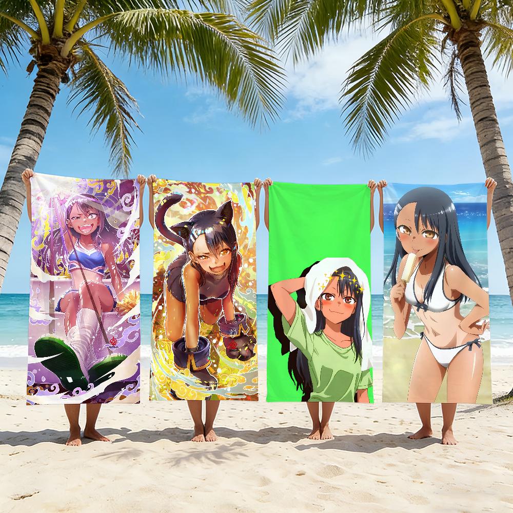 Comic Ijiranaide Nagatoro-san Towel Beach Shower Bath Travel Lightweight Skin Friendly for Pool Camping Cruise Summer