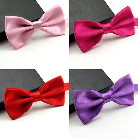 Men Classic Solid Color Bowtie Necktie Tuxedo Wedding Party Adjustable Bow Tie