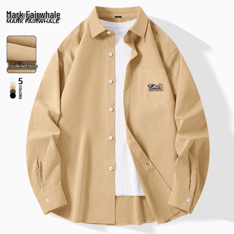 Mark Fairwhale Men s Ice Silk Long Sleeve Casual Shirt M