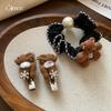 Autumn and Winter Sweet and Cute Zircon Flocked Bear Hairpin Exquisite Duck Bill Clip Versatile Hair Accessories Headgear