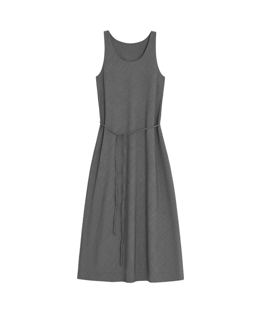 Siyajyu Sia8045 Classic Drape Long Dress_Melange Gray