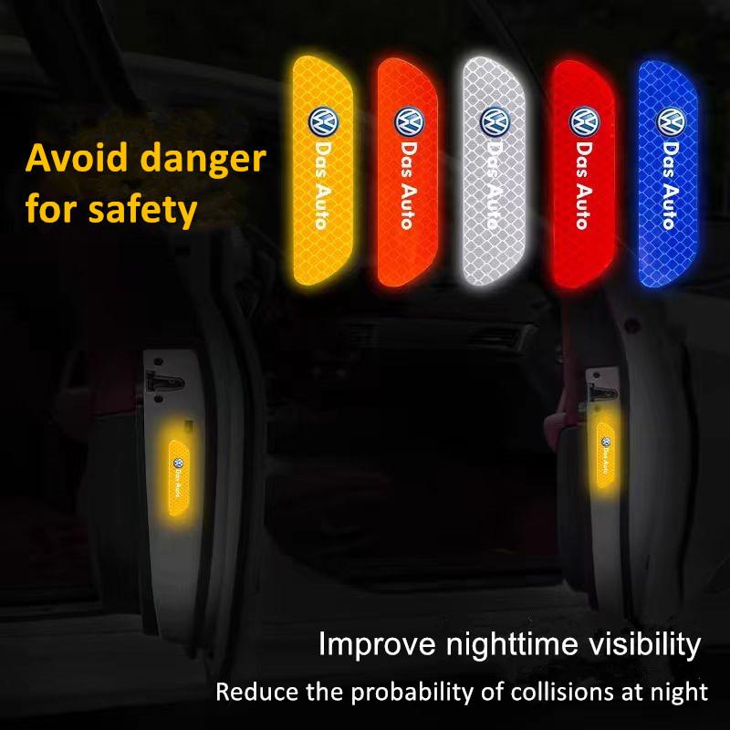 Car Sticker Hub Caps Car Sticker Car Door Safety Warning Reflective W0Mark Sticker For VW Volkswagen Golf Polo Passat Touran Acces