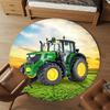 1pc Tractor Field Round Chair Mat Area Rug - Non-Slip, Floor Mat for Office, Bedroom, Home Decor Christmas Gift P0811439