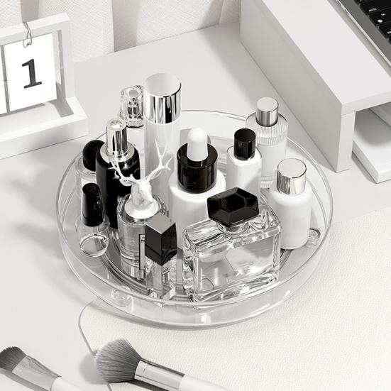 360 Degrees Rotating Storage Tray 1/2/3 Layers Lazy Susan Organizer Kitchen Pantry Cabinet Countertop Seasoning Spice Holder Cosmetic Turntable Rack