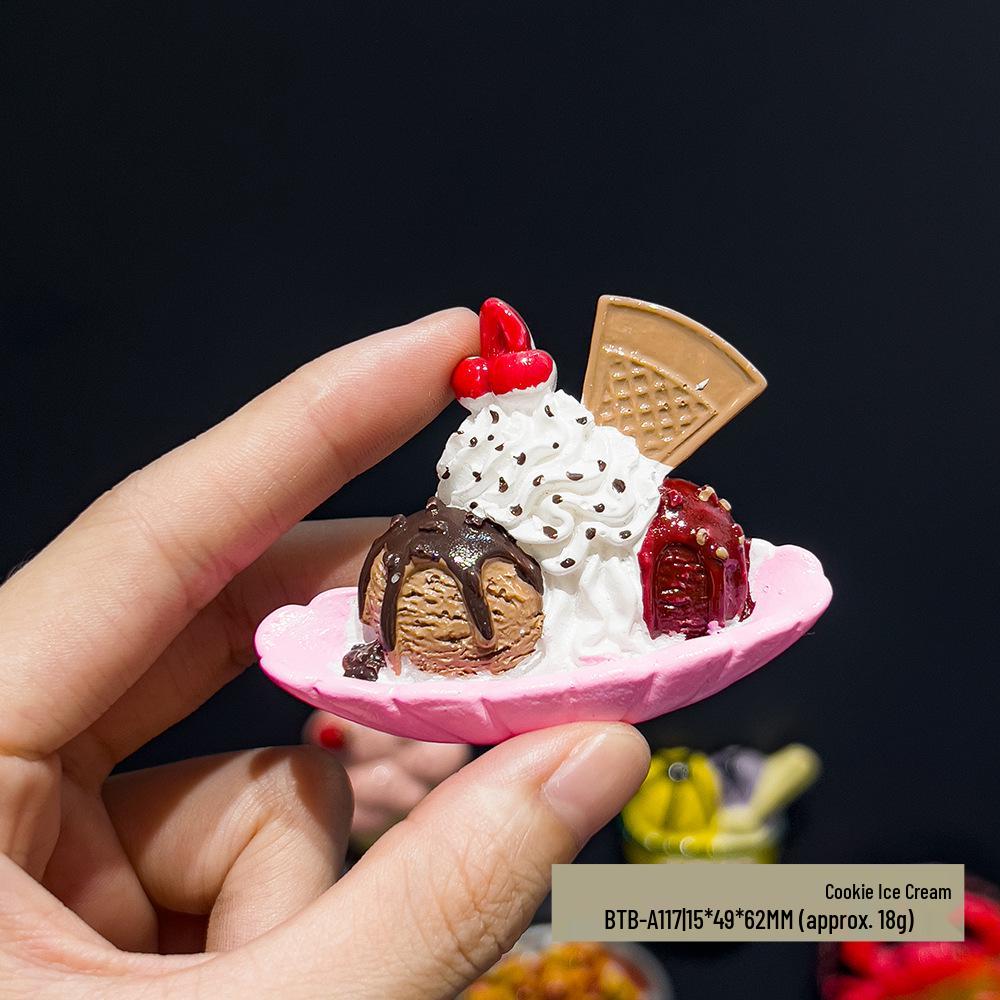 3D Cartoon Ice Cream Cone Cake Refrigerator Magnet Toy Decoration Accessories