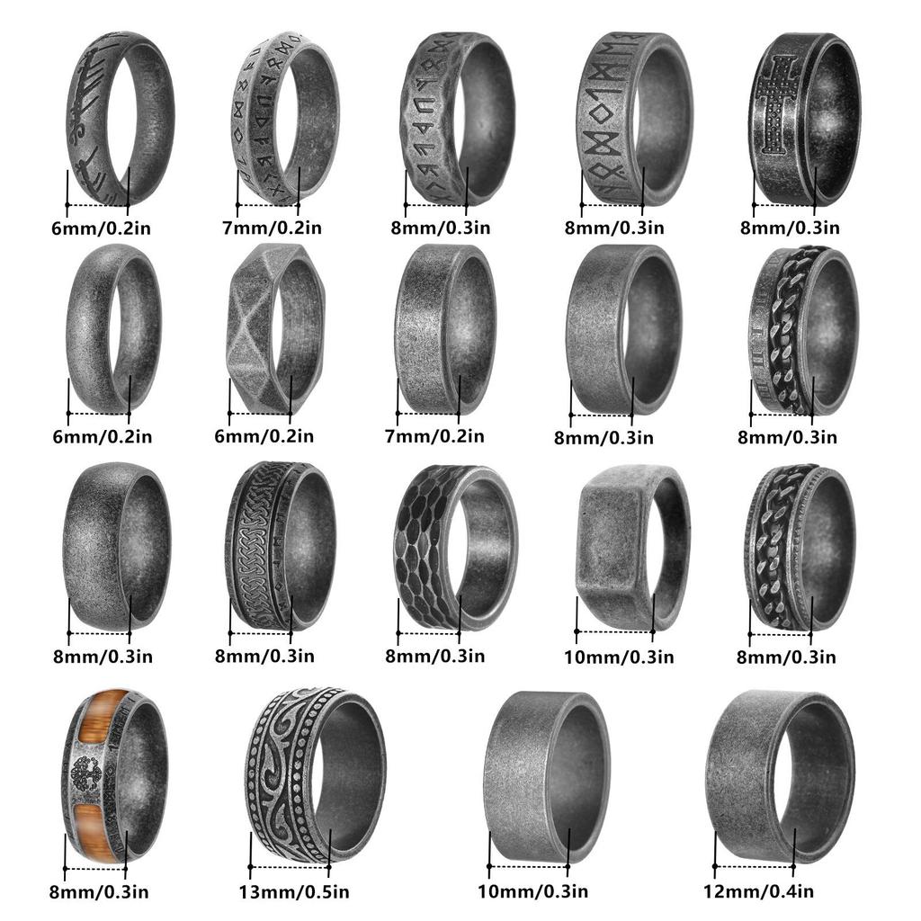 Trendy Distressed Stainless Steel Men's Retro Style Fashion Ring