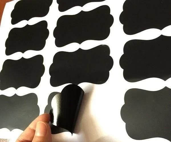 6 Sheets (48Pcs)  Household Convenience Small Accessories Blackboard Chalk Board Stickers Craft Kitchen Jar Labels Supplies