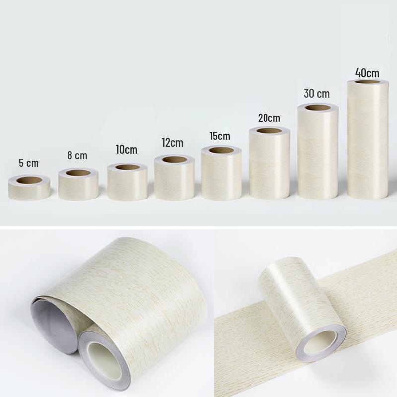 Wood Grain Self-Adhesive Veneer: 10m Decorative Strip for Covering Blemishes and Holes On Floors, Doors, and Furniture.