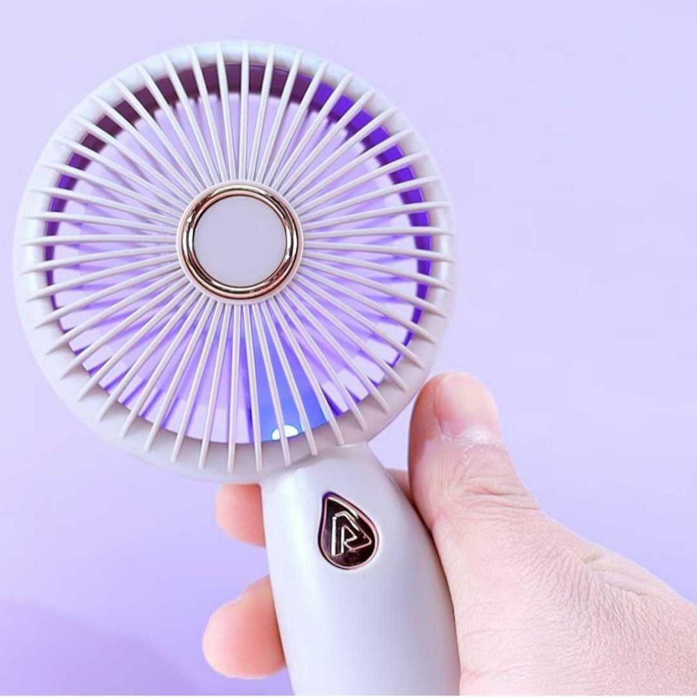 with Colorful Light Mini Handheld Fan Portable Small Electric Fan  For Travel Summer Gift