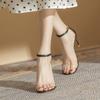 Summer new stiletto high heels female nude thin belt word transparent fairy style temperament high heels sandals female