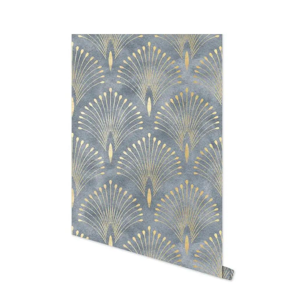 Dunkelgrünes Geometrisches Selbstklebendes Tapeten Modern Nordischer Stil Abziehbar und Aufklebbar Tapete Abnehmbares Kontaktpapier Wandbild Dekor