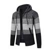 Men's Plush And Thick Color Matching Sweater Men's Clothing Jacket Hooded Cardigan