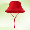 Raw Edge Red Bucket Hat Women's Summer Versatile Thin Big Brim Showing Small Face Outdoor Basin Hat Tide