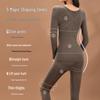Women's Autumn/Winter Seamless Warm Abdomen-Control Sculpting Base Layer Set: Slim-Fit Top and Pants