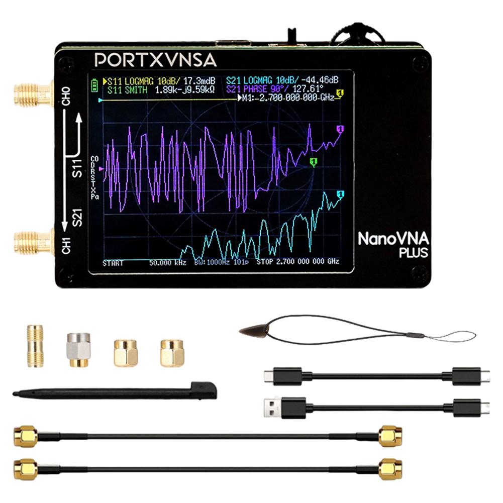 

50Khz-2.7Ghz Vector Network Analyzer MF VHF UHF Nanovna Plus Antenna Analyzer Spectrum Analyzer for Transmission Coefficients