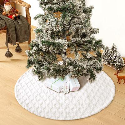30"/36"/48" Faux Fur Christmas Tree Skirt Plush Snow White Tree