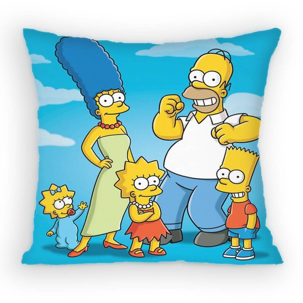 Cartoon The SSimpsons Anime Pillow Case Sofa Living Room Bedroom Headboard Backrest Cushion Square Cushion Nap Time