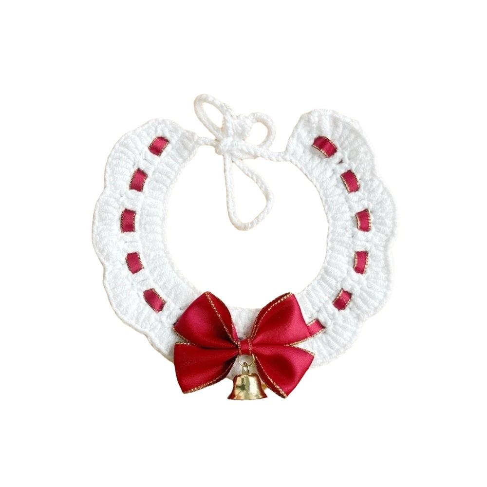 Jingle Bell Pet Christmas Hat Cute Dog Bowknot Scarf Holiday Pet Dressup Cute Santa Hat  Photoshoot