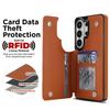 Cartera de Piel con Ranura para Tarjetas Magnéticas de Lujo para Samsung S26 Ultra Edge S24 Plus S25 FE A56 A36 A16 Funda tipo Bolsillo con Soporte de Diamante