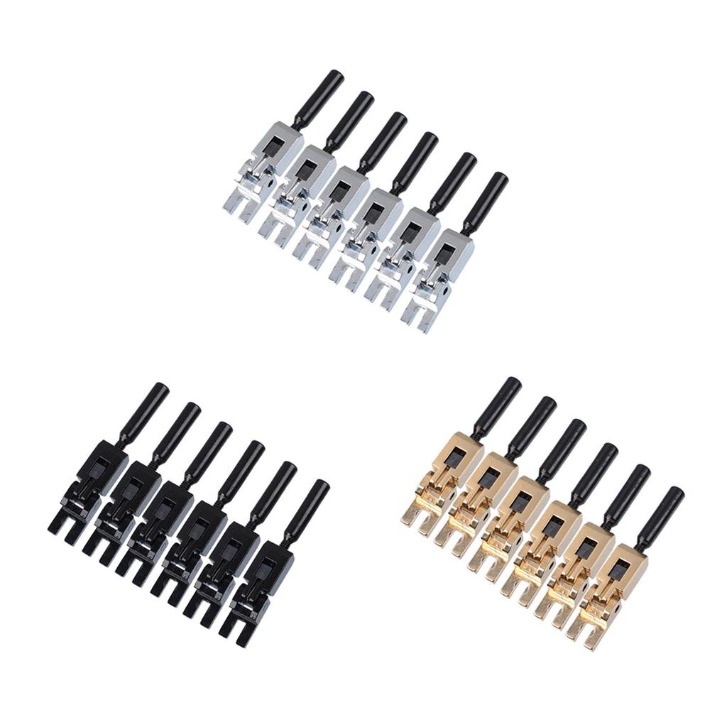 6Pcs Guitar Saddles Sturdy Metal Components Instrument Repairing Parts Electric Guitar Accessories Standard Easy Installation