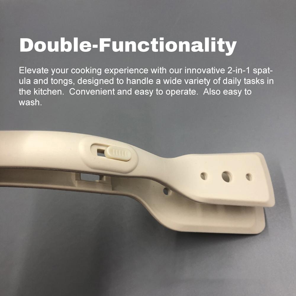 2-in-1-Silikonspatel und -Zange, Mehrzweck-Grillklammerspatel mit Schloss für Brotsteak
