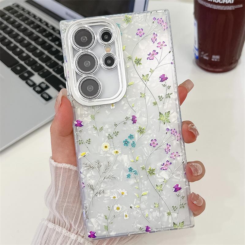 Small Floral Imd Hard Shell Summer Suitable for Samsung S25S24 Ultra Mobile Phone Case with Lens Film A16A56 Japanese and Korean