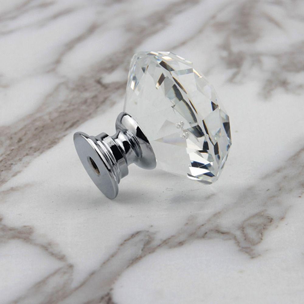 Creative Transparent Diamond Handle Decoration Light Furniture Knob Single Hole Plastic Handle Cabinet Handle Shoe Cabinet