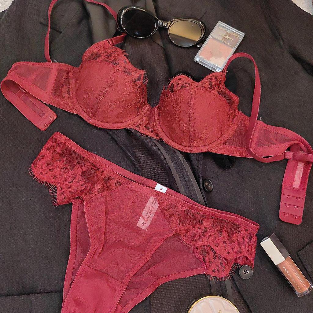 Französische Spitze Übergröße Anti-Hänge-BH-Set für Frauen