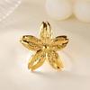 Stainless Steel Cubic Zirconia Butterfly Rings Gold Color Anti Fading Ring Women Mama Wedding Jewelry Vacation Accessories Gifts