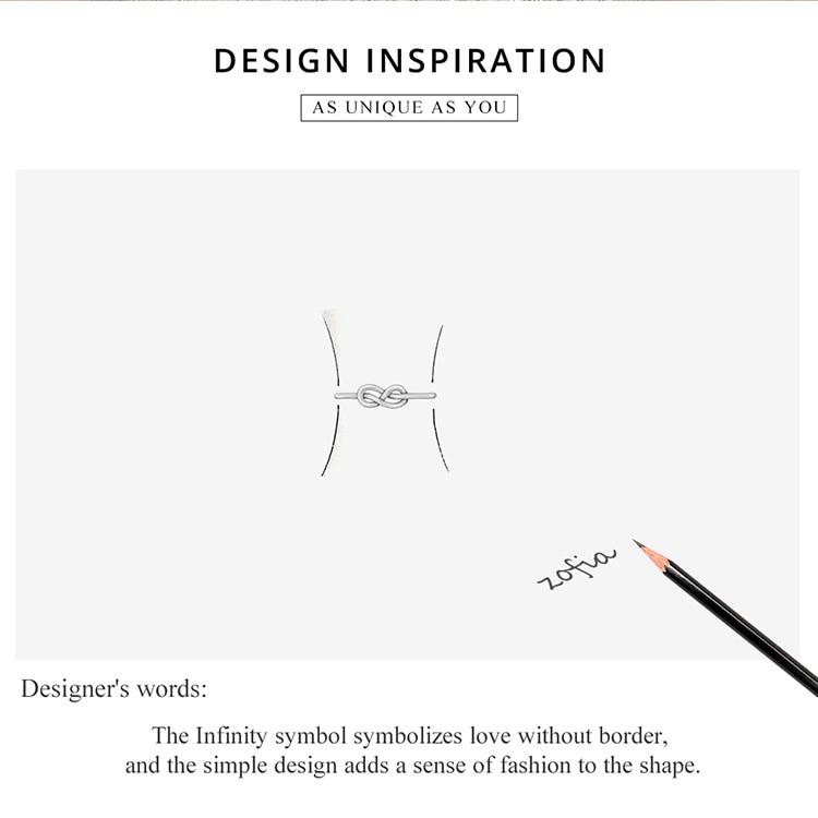 WOSTU Infinity Symbol Resizable Ring Authentic 925 Sterling Silver Platinum Plating Finger Ring for Women Fashion Simple Personality Jewelry