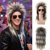 Synthetic Hair Men Mullet Wigs Long Rocker Disco Wigs Retro Cosplay Costume Wig  Fancy Show