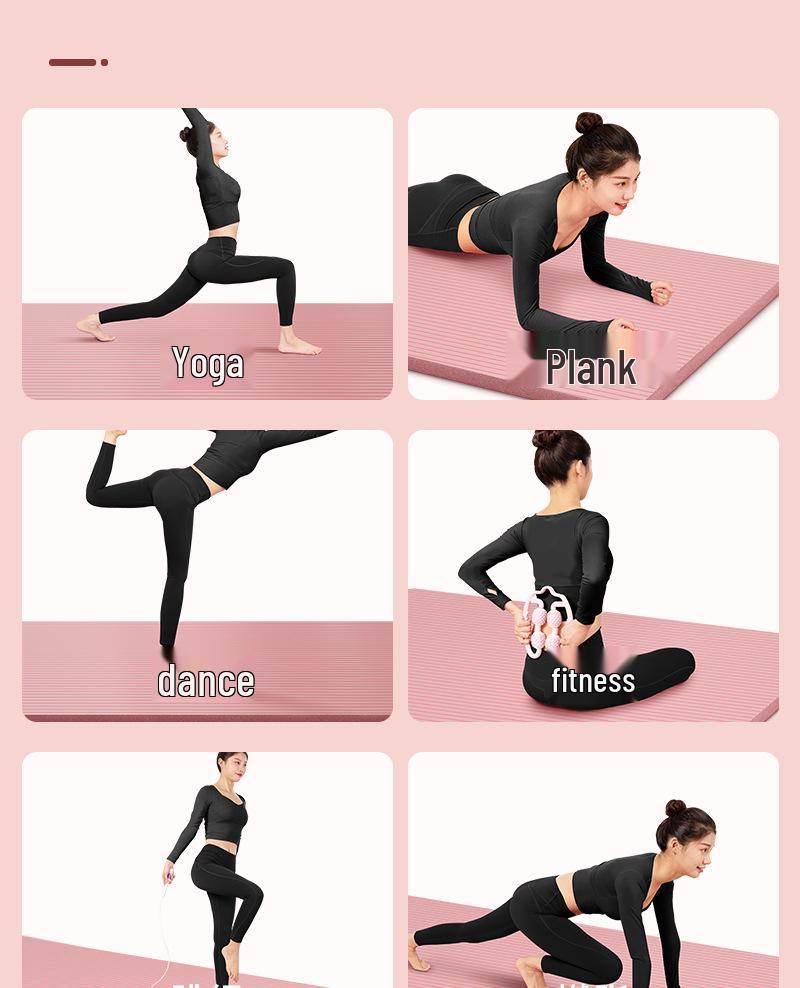 Covoraș NBR Antiderapant Îngroșat pentru Yoga și Fitness pentru Începători