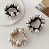 3Pcs Pearl Brimmed Hair Tie Glitter Rhinestone Decor Hair Rope Retro Style Scrunchies for Women