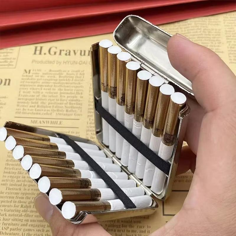 Metal Vintage Engraved Cigarette Case Container Pocket Cigarette Case Holder Cigarette Smoking Storage Box Woman Mens Gift