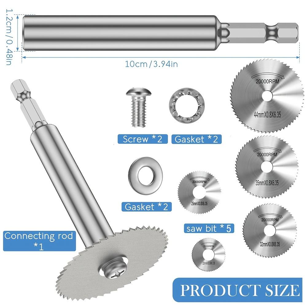 High-Speed Steel Cutting Wheel for Hex Shank Rotary Saw–Thin Disc Blade with 8 Replaceable Cutting Heads,Durable Metal Construction for Precision Cuts