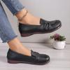 Women Loafers Flat Shoes Women Comfort Non-slip Soft Oxford Solid Color Mom's Shoes New Fashion Leather Flat Footwear Shoes