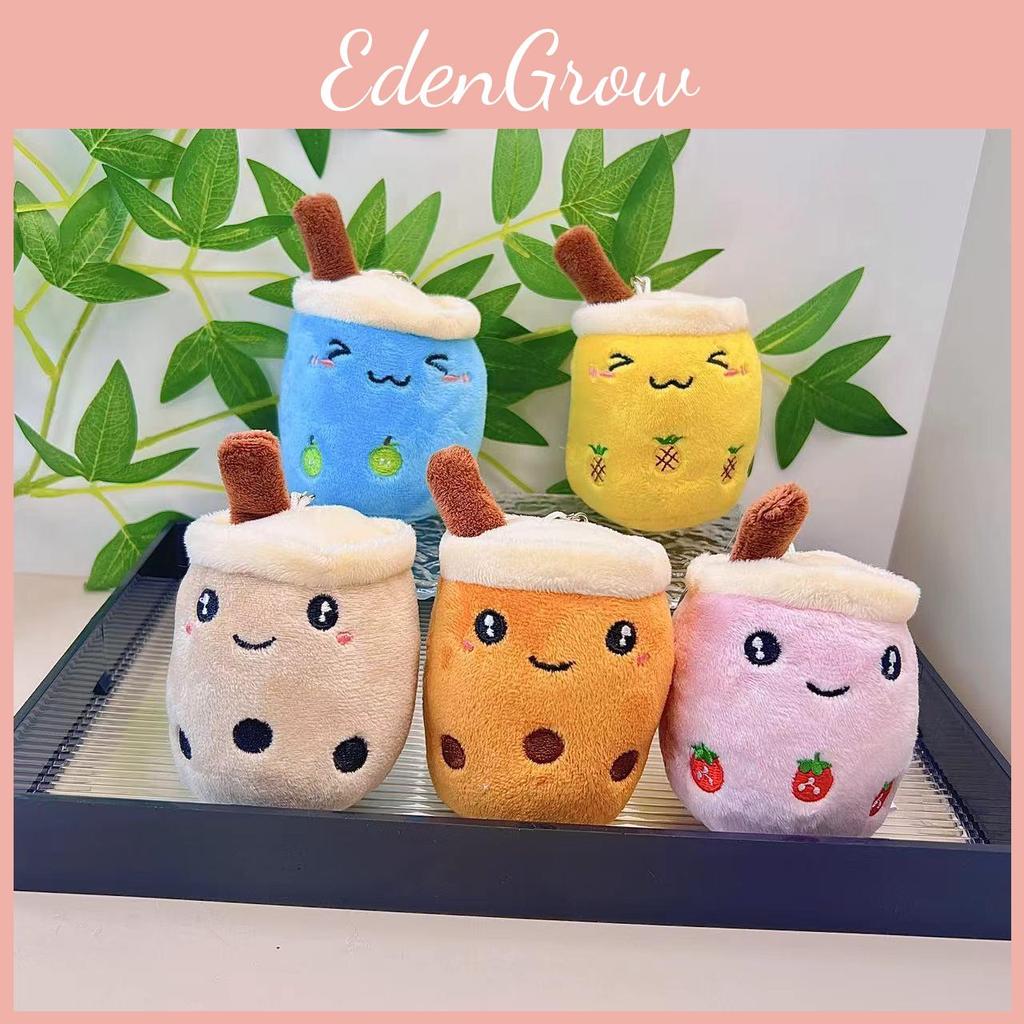 Cute Fruit Bubble Tea Cup Plush Keychain Adorable Cartoon Plush Toy For Kids