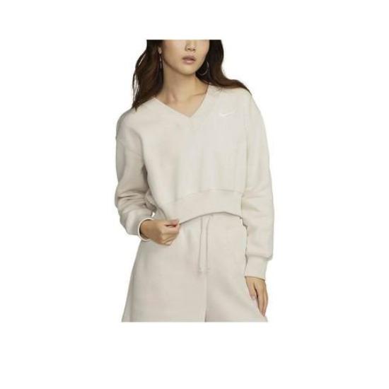 Nike Women's Solid Color Short V-Neck Sweatshirt