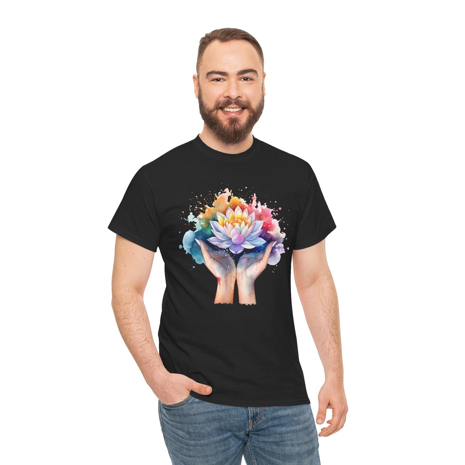 Retro Yoga Zen Lotus Flower T-Shirt - Minimalist Flower Tee for Chic Outfits 3XL
