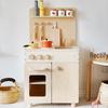 Nordic-Style Wooden Pretend Play Kitchen Set for Kids - Spatula, Stove, and Food Cutting Accessories
