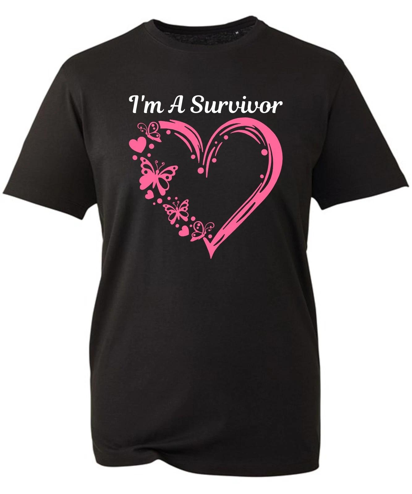 I Am a Survivor Breast Cancer Awareness Tee,Support Breast Cancer,Motivational XL