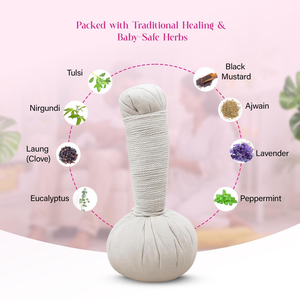 Achoo Ayurvedische Baby-Brustsalbe Potli für Nasen- und Brustverstopfung, Husten, Erkältung und Koliken | Geeignet für über 5 Jahre - 50g