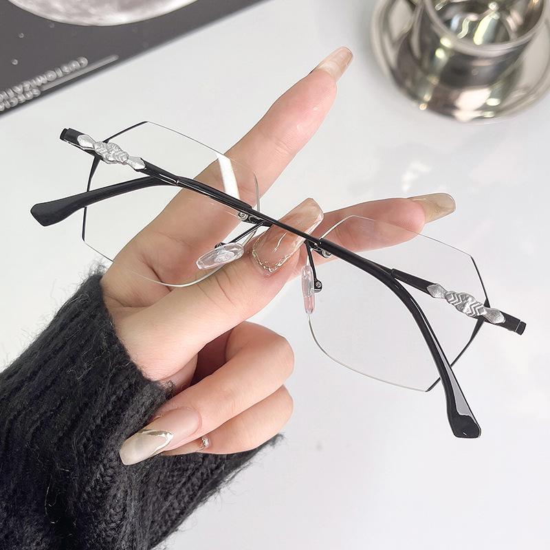 Óculos de Leitura Premium Sem Aro com Luz Azul: Ultraleve, Fashionável, Alta Definição, Antifadiga para Presbiopia