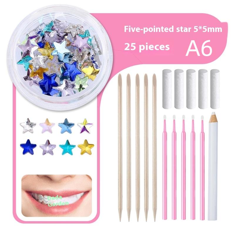 1 Zestaw Dentalne Kryształki na Zęby Kryształowe Szkło Diament Ornament w Kształcie Motyla Narzędzia do DIY Różne Kształty Kolor Ozdoby do Biżuterii na Zęby